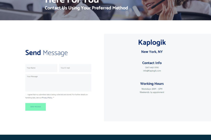 Kaplogik Contact Page