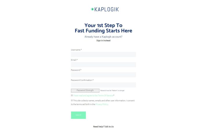 Kaplogik Sign In Page