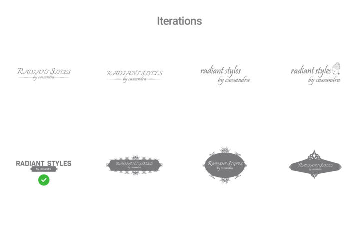 Radiant Styles Lockup Iterations