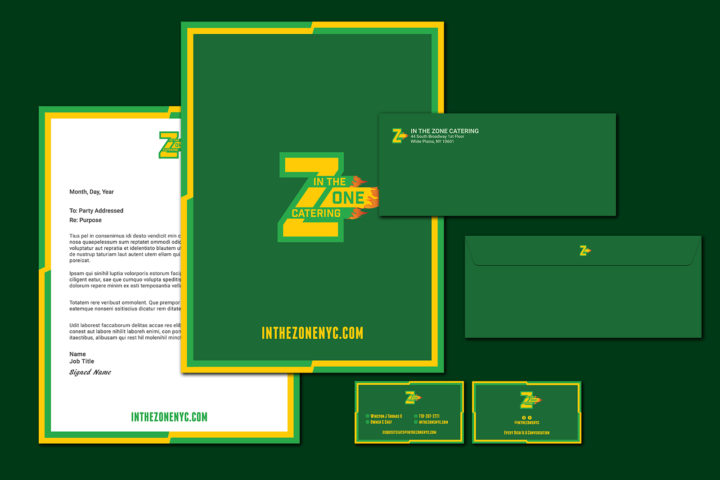 In The Zone Catering Brand Stationery